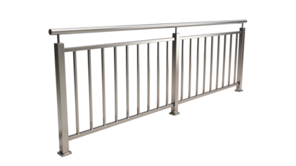 Stainless Steel Railing Barrier Isolated on White

