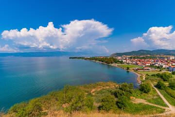 Fototapeta premium Lake Ohrid and Ohrid City in North Macedonia
