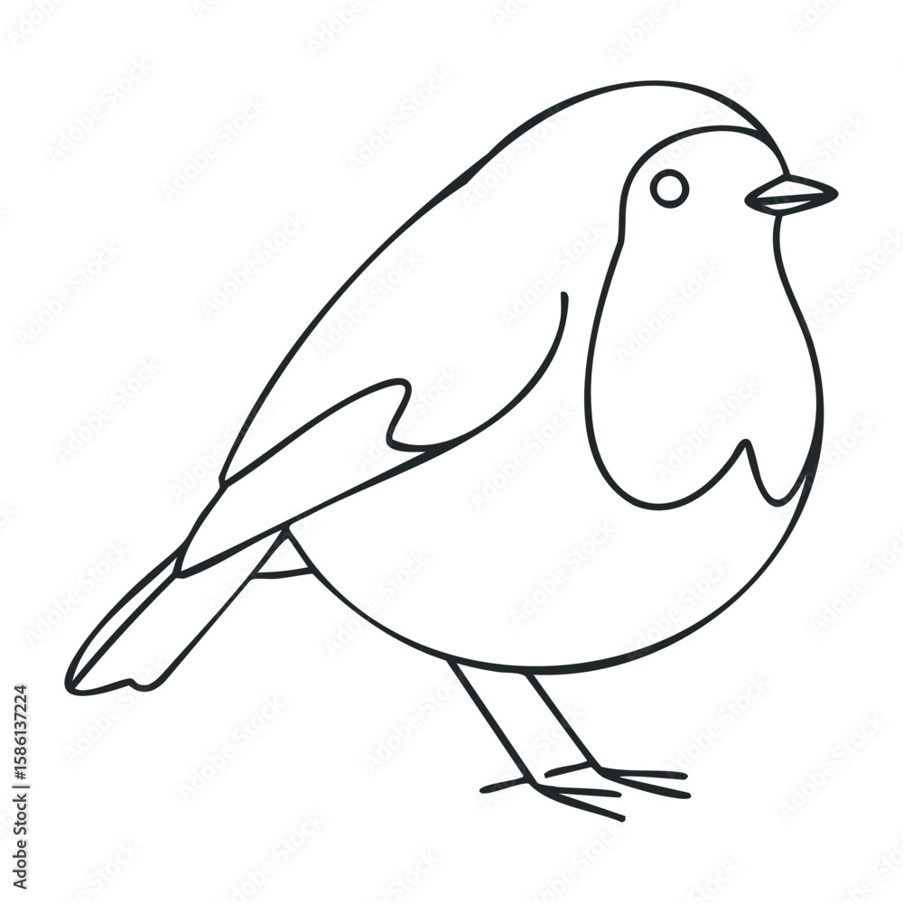 Poster simple outline of a bird with minimalist style and clean lines. outline vector illustration
