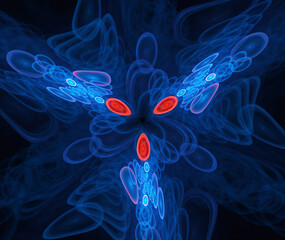 Fractal colored abstract on black background