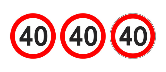 speed limit 40 traffic sign icon   © graphixecho