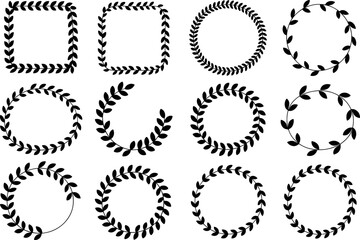 vector set of black and white frames