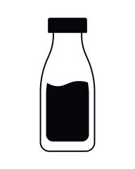 Milk Bottle Simple Icon. Isolated Vector Illustration. Perfect for branding, packaging, and graphic design projects.