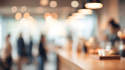 Blur cafe cozy bokeh interior background