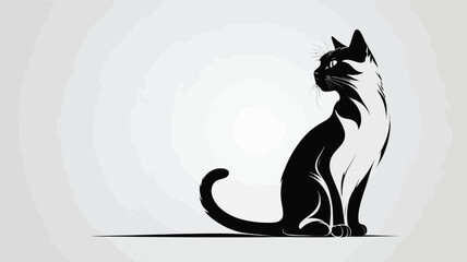 Adobe IlluSilhouette vector of cat on white solid background strator Artwork