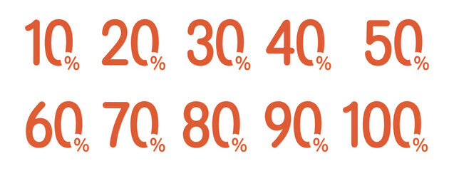 percentage discount number set vector

