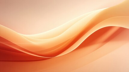 Abstract flowing waves in warm orange and beige tones with smooth curves and gradients.