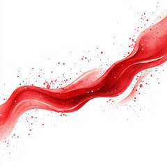 Vibrant red wave of liquid paint with dynamic splashes. Generative AI