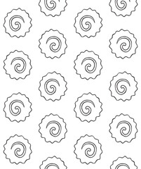 Vector seamless pattern of hand drawn sketch doodle Narutomaki isolated on white background