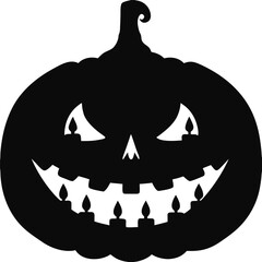 Giant jack o lantern head glowing spooky Halloween pumpkin with carved scary face illustration, Giant jack o lantern, Spooky pumpkin head, Glowing Halloween pumpkin

