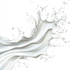 Dynamic white milk splash with numerous sprinkles. Generative AI