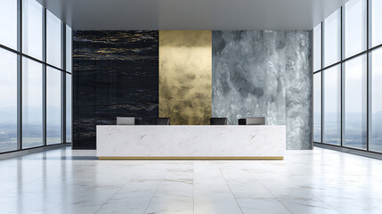 Office Reception Desk with Mixed Materials