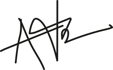 vector illustration of a black silhouette signature