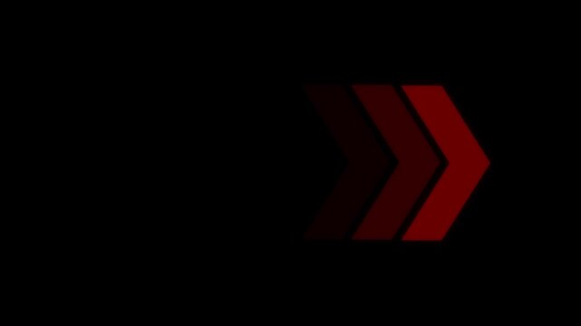 Right directional red arrow loop animation on dark background. Swipe right for the animation.