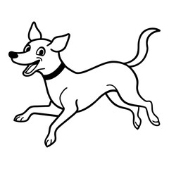 Dynamic Cartoon Dog Leaping Forward with Open Mouth - Expressive Vector Art for Animation and Merchandise