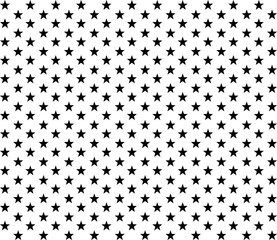 Seamless pattern with black stars on a white background. Vector illustration.