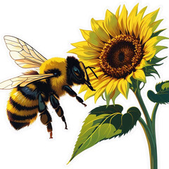 bee and sunflower