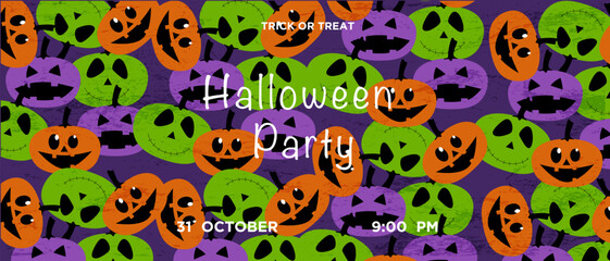 Halloween Party 2025. Trendy 3D Background Abstract Designe for Halloween. Patterns for Advertising, Web, Social Media, Poster, Banner, Cover. Vector Illustration