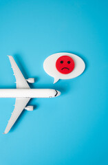 A passenger plane expresses discontent, a metaphor. Delays, high ticket pricing, bad service...