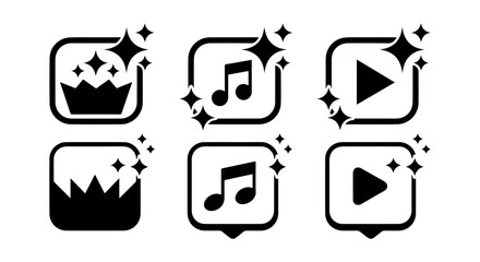 ai icon set multimedia button vector

