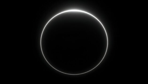 Circular luminous ring against black backdrop