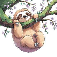 Sloths Hanging on tree 