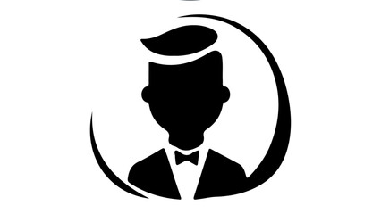 simple vector shape of a servant icon black and white illustration