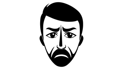 portrait of a man with beard and sad face
