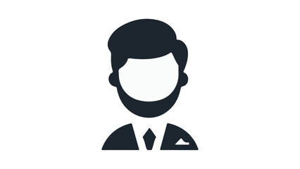 simple person in suit icon vector one color illustration, simple business avatar sign with person in suit illustration