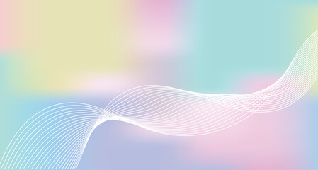 Dreamy Pastel Gradient Background with Wavy Lines - Abstract Modern Art