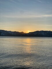 sunset over the lake