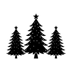 Obraz premium Stunning Christmas Tree Silhouette Vector Illustration file