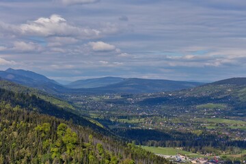 mountain landscape in the summer and town in Zakopane - Lesser Poland - Poland