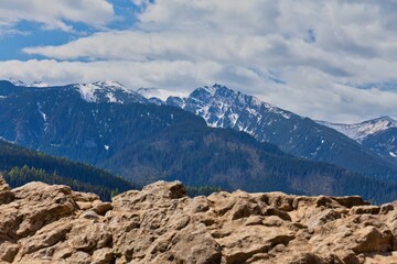 mountain landscape with snow in Zakopane - Lesser Poland - Poland