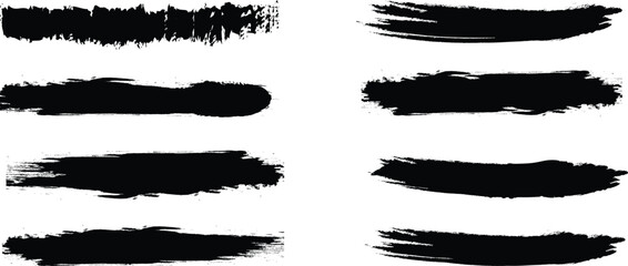 Collection of vector paint bold brush strokes, hand drawn thick grunge lines and rectangle shapes modern grunge modern arts, vector 