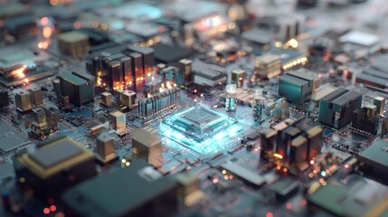 Obraz premium The intricate process of microchip fabrication from design to production and innovation