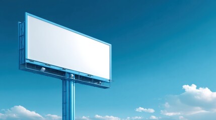 Fototapeta premium Large Empty Billboards on Blue Sky Background with Clouds for Advertising Displays.