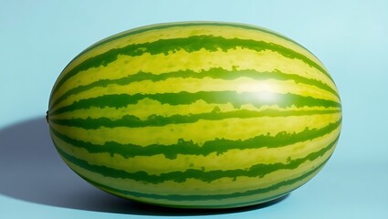 Whole Ripe Watermelon on White: Perfect for National Watermelon Day and Summer Refreshmen