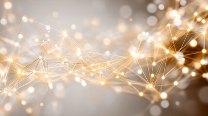 Abstract digital technology network with glowing nodes and interconnected lines.