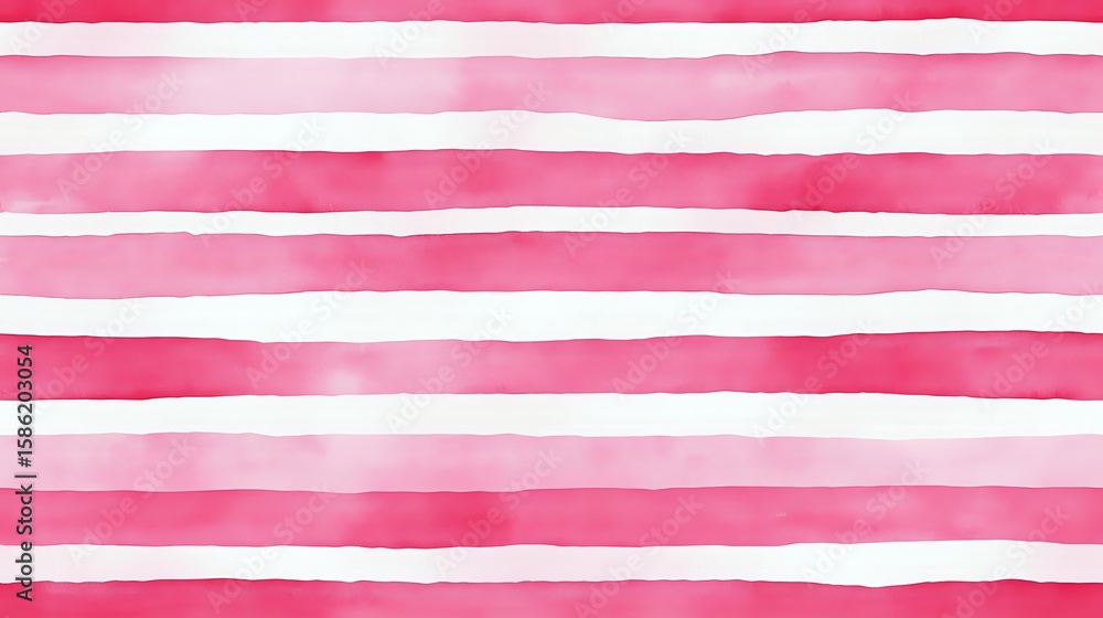 Poster pink and white watercolor horizontal stripes pattern with soft edges and gentle color variations cre