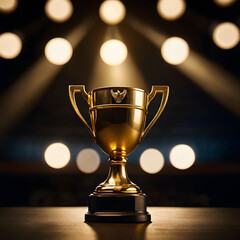 gold cup with gold medal