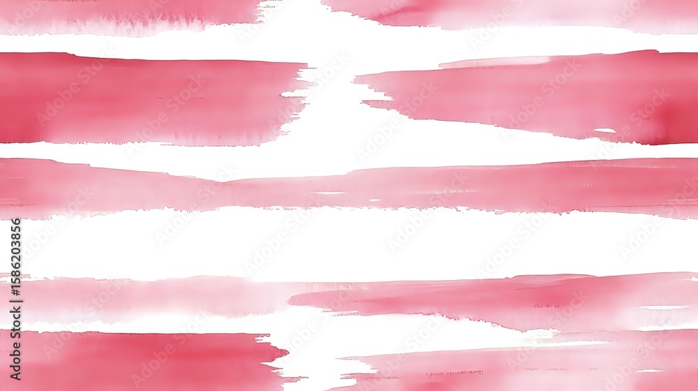 Poster pink watercolor horizontal brush strokes on white background create soft gradient effect, seamless p