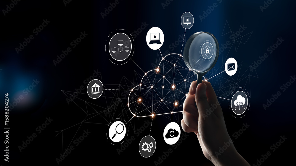 Poster cloud computing enables cloud, service, and network integration for digital transformation, data acc