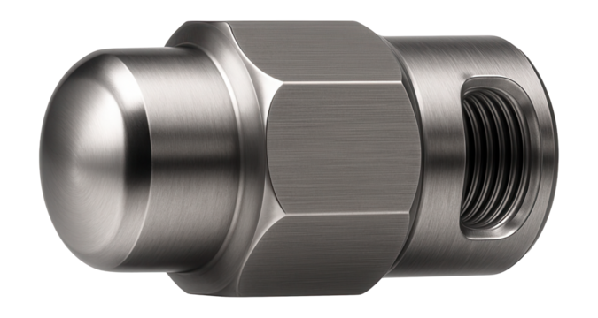 Titanium lug nuts with a closed-end design for a high-performance motorcycle.