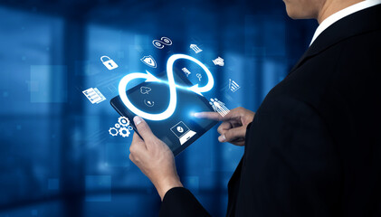 The infinity concept represents limitless innovation, creative growth, and embracing endless...