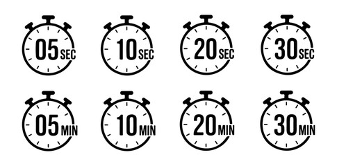 timer and stopwatch icon set vector


