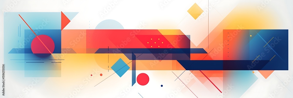 Aufkleber abstract geometric forms in gradient color: an abstract composition of geometric shapes, including s