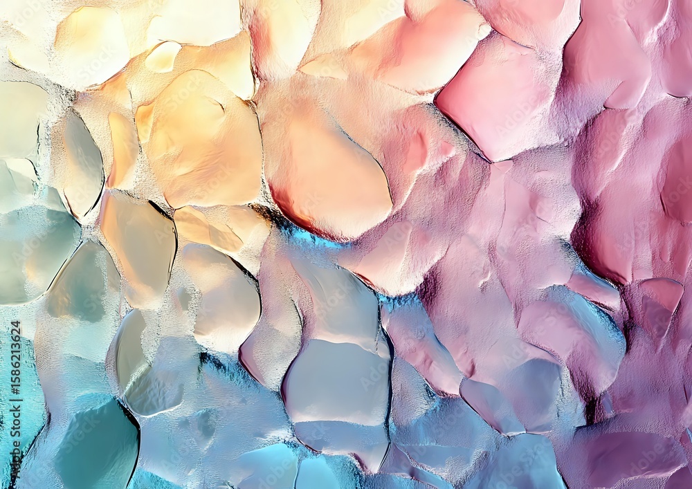 Poster abstract textured background with palette knife technique featuring soft gradient from yellow and pi