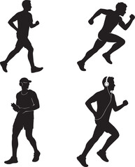 Man Running & Jogging Silhouette Designs  Free Black and White Runner Images for Fitness, Sports & Motivation