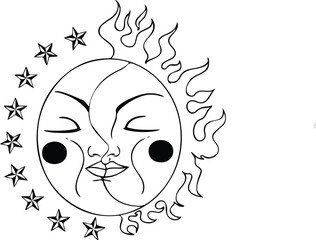 How To Draw A Celestial Sun And Moon